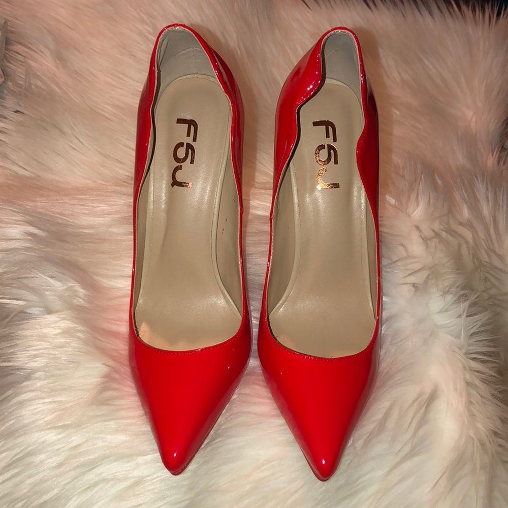 Women's Red Patent Stiletto Heel Pumps Shoes